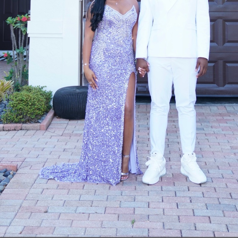 Elegant Purple Sequin Gown